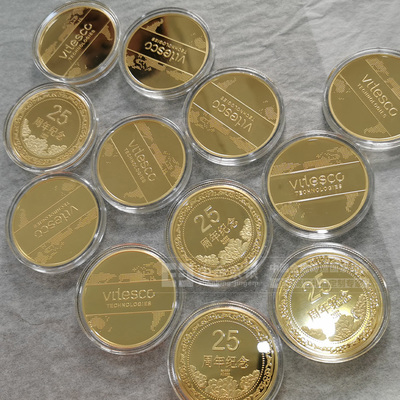 純金紀念章 Vitescc企業周年紀念幣 企業周年紀念章幣定制 紀念禮品發放