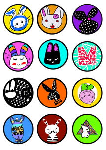 創(chuàng)意兔子胸章設(shè)計(jì)