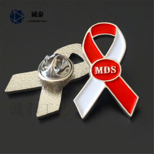 【深圳定制艾滋病胸徽,防護艾滋病紀念訂做,紅色織帶艾滋病胸徽】-