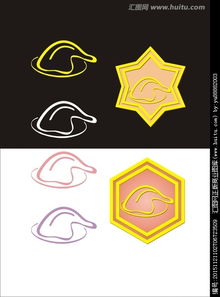 為某餐飲企業設計金色pin胸章圖片素材,設計懸賞,匯圖網