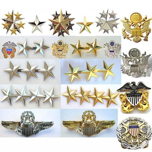 美國將官兩三四五星上將軍銜肩章金屬徽章船帽帽徽胸章五角星勛章