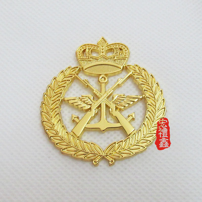 【高檔金屬帽徽制作廠家 外貿徽章來圖來樣制作 鏤空胸章定做】價格,廠家,圖片,金屬工藝品,廣州市宏禮鑫工藝品-